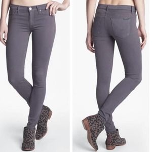 Hudson Colette Mid Rise Skinny Jeans Womens Stretch Gray 26